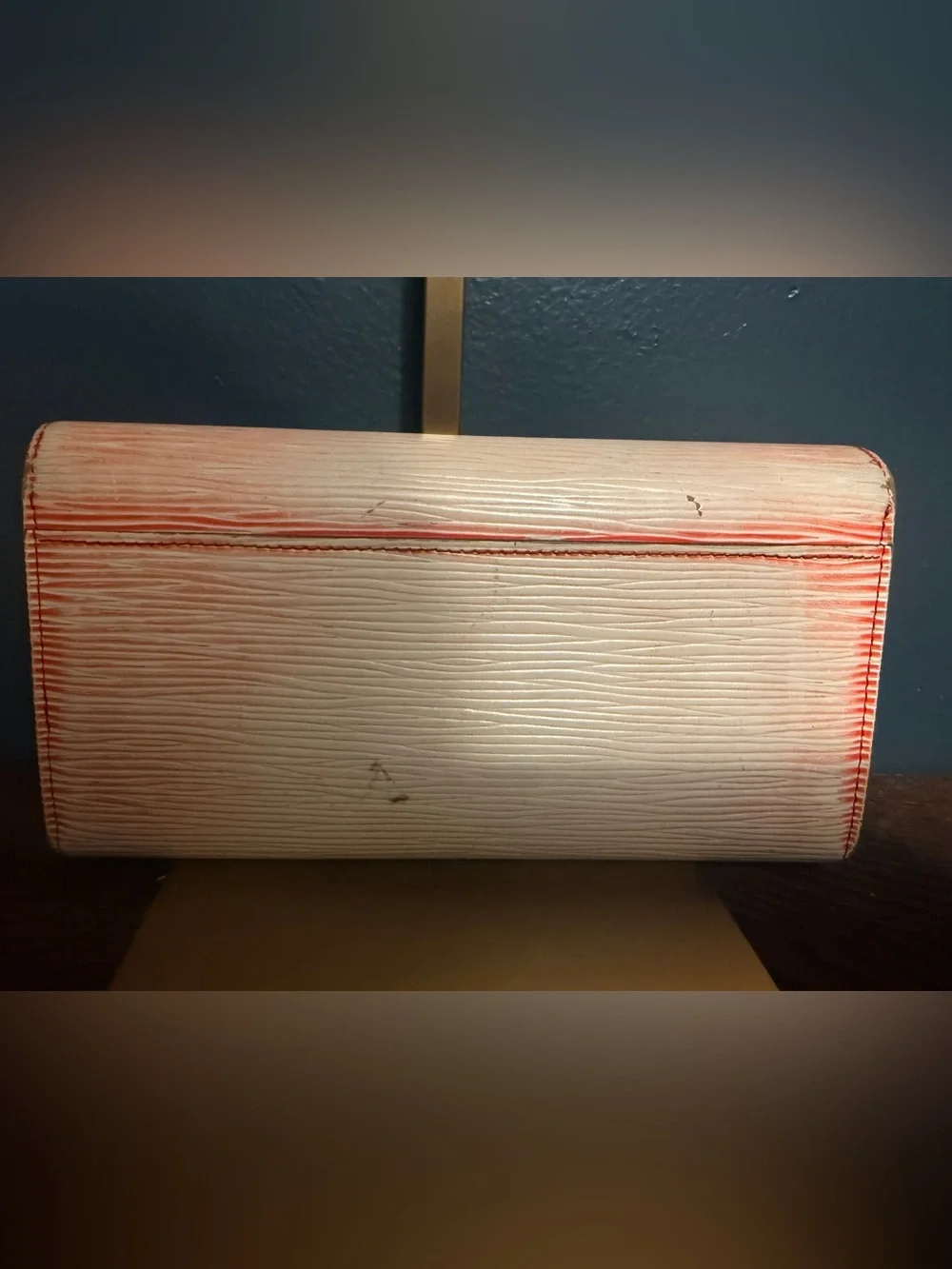 Louis Vuitton Rare Red and White Epi Leather Envelope Wallet